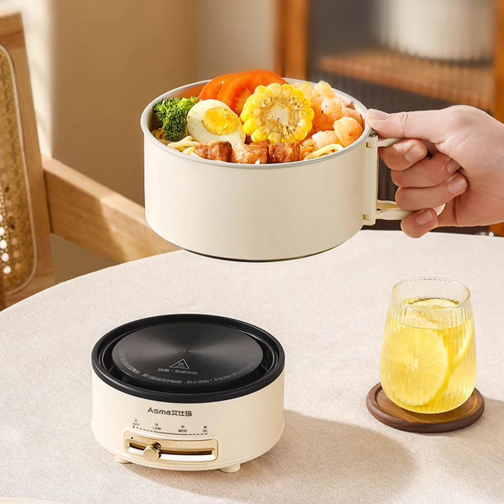 1.8L พับหม้อทําอาหารไฟฟ้าบ้านมัลติฟังก์ชั่กระทะไฟฟ้า Hotpot หม้อหุงข้าว Non-Stick กระทะไฟฟ้าสําหรับเดินทาง
