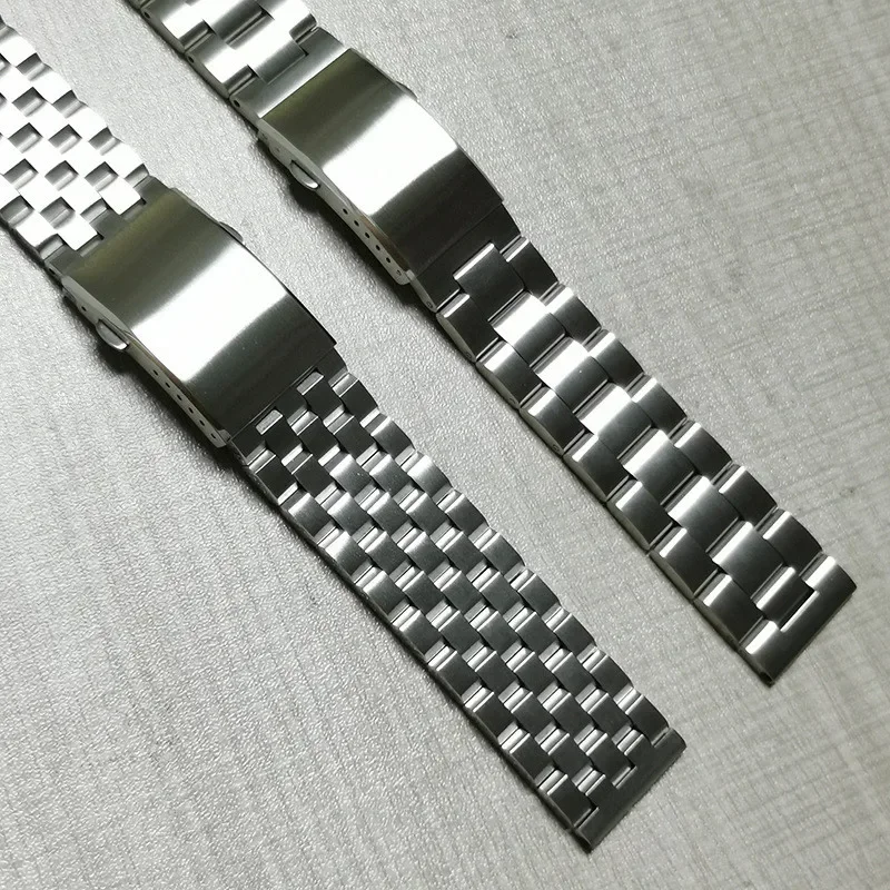 16mm 18mm 20mm 22mm Stainless Steel Folding Buckle 6 Holes Extended Double Push Butterfly Clasp Watch Band Brushed Buckle