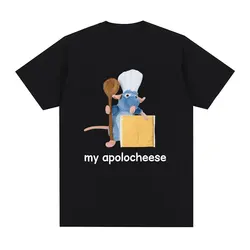 Funny My Apolocheese Rat Plush Cheese Meme T Shirt Men Women Clothing Fashion Short Sleeve T-shirts Summer 100% Cotton Tee Shirt