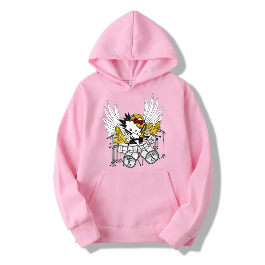 Sanrio Yoshi Kitty Men's and Women's Hoodie Casual Street Clothing Long sleeved Sweatshirt Boys and Girls Autumn Top Coat