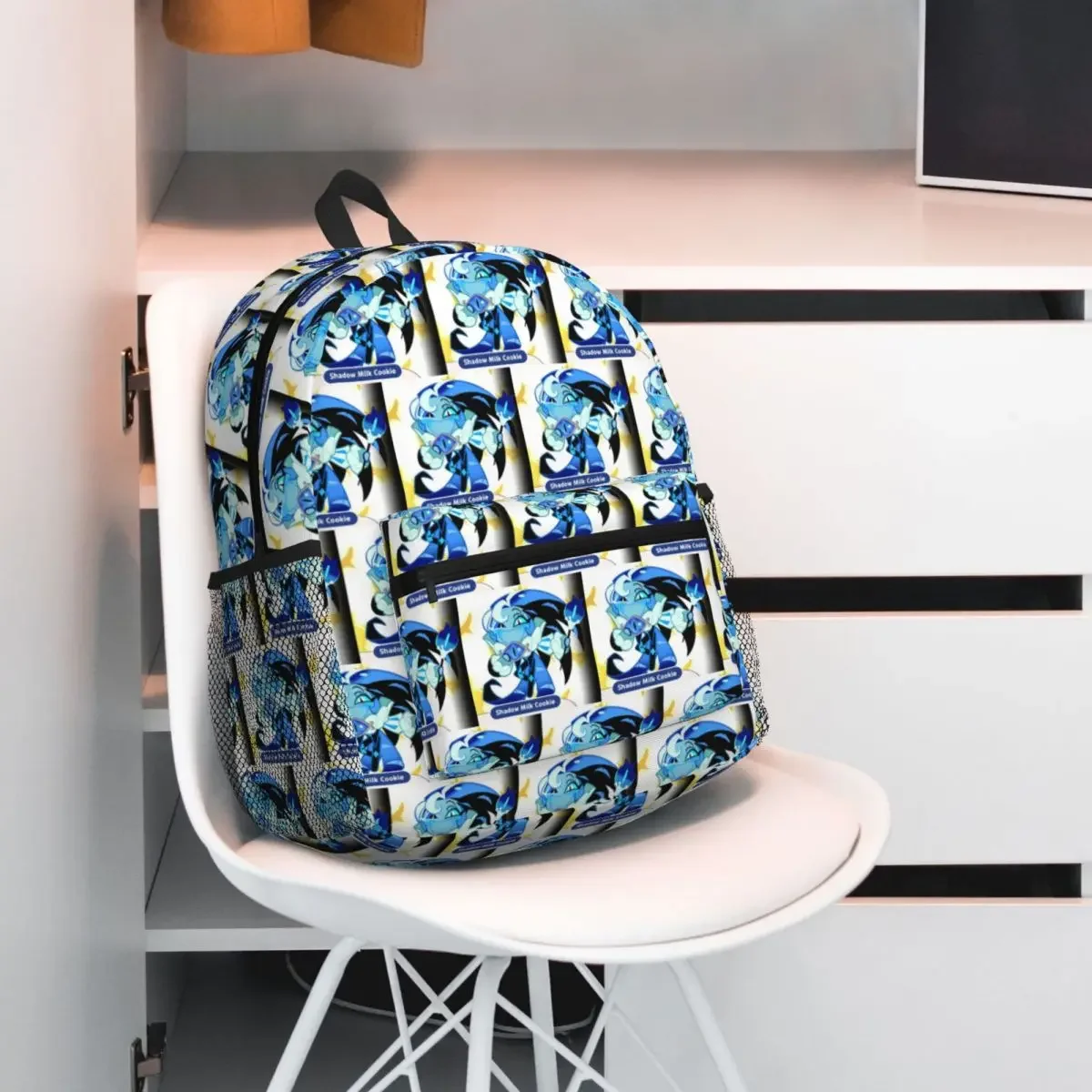 Shadow Milk Cookie Run Kingdom Anime Student Backpack School Bag Hiking Travel Daypack for Boys Girls Bookbag Shoulder Bags