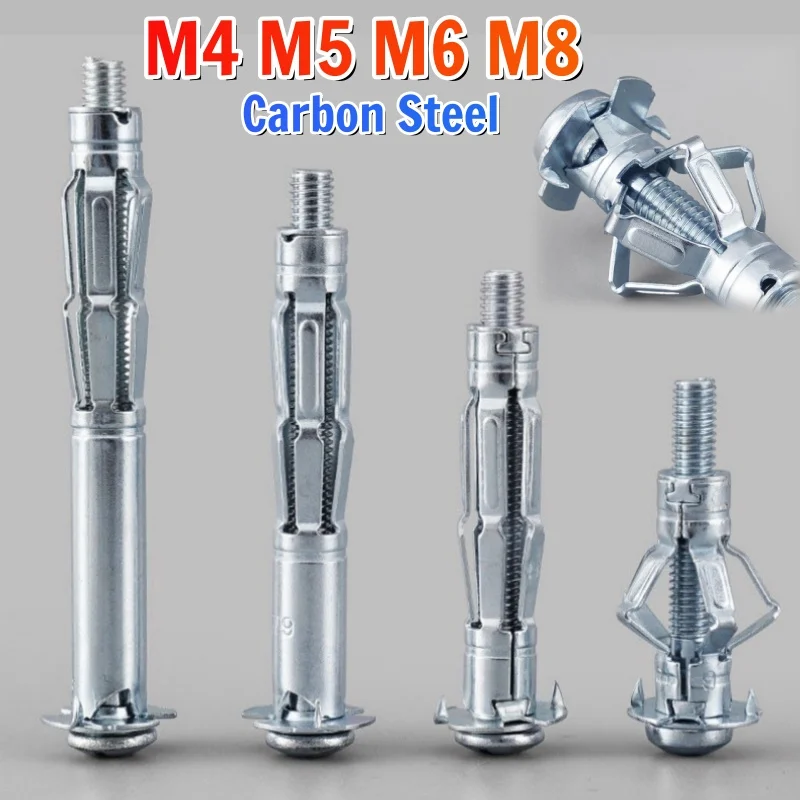 Expansion Bolt Set Hollow Wall Anchor M4M5M6M8 Drywall Anchor with Screw Self Drilling Wall Home Pierced Gypsum Board Fiberboard