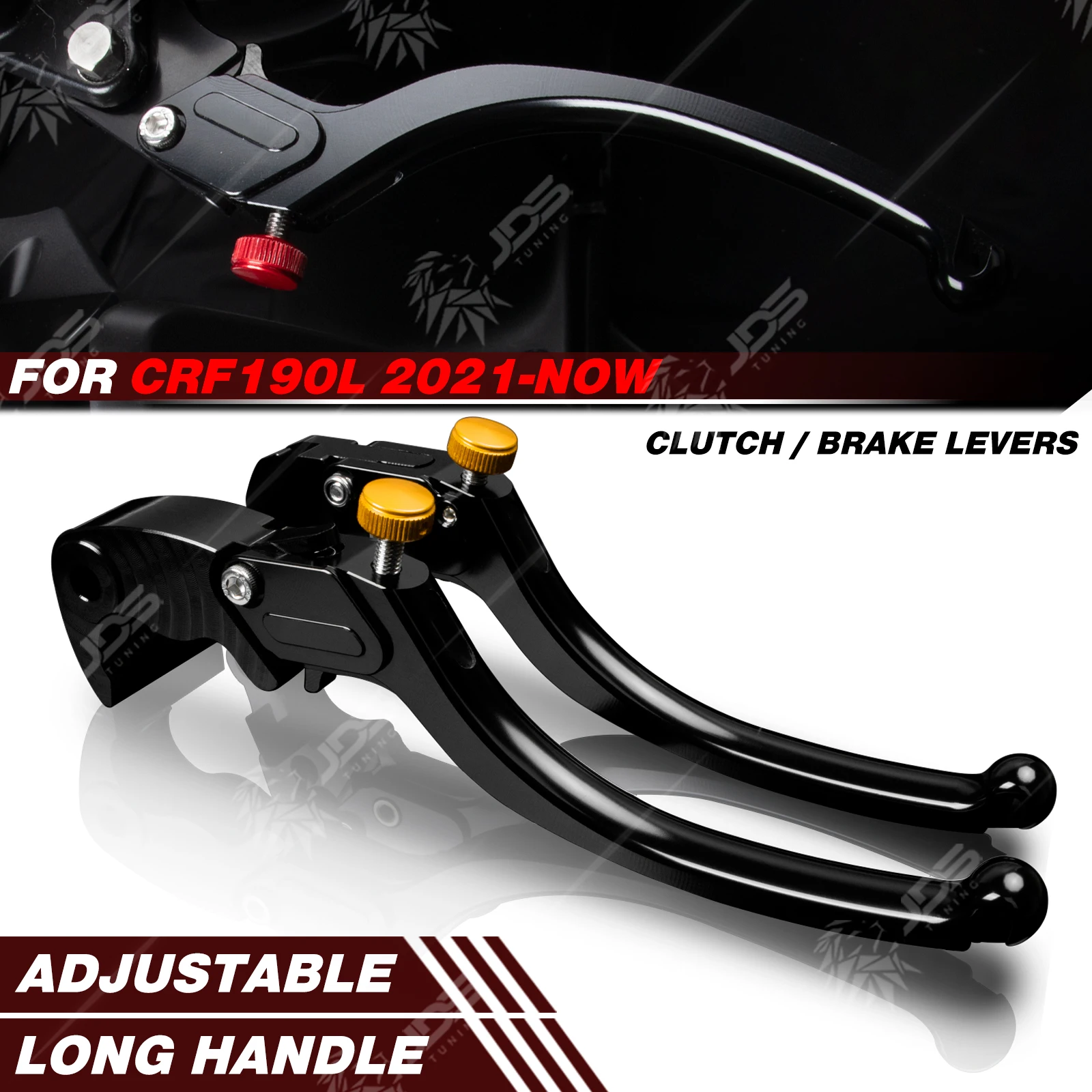 

JDSTUNING For Honda CRF190L 2021-NOW Stepless Clutch Lever Brake Lever Set Long Handle Levers Motorcycle Accessories Parts