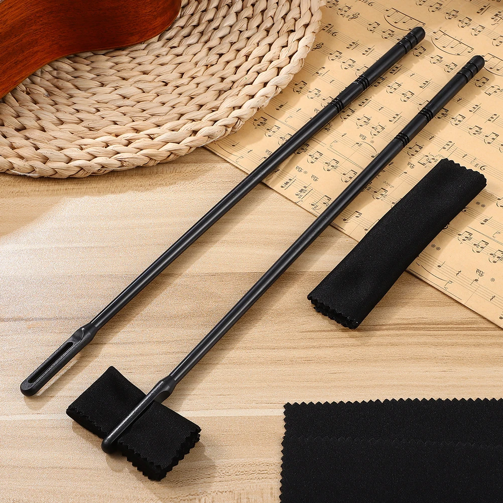 

1 Set Of Durable Flute Cleaning Stick And Cloth Flute Care Accessories Flute Maintenance Tools