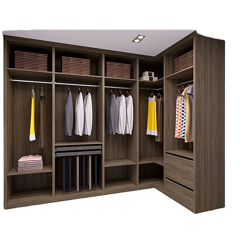 WAYMOVE Modern Bedroom Closet Wardrobe High-End Custom Wooden Design Space-Saving Modularity Glass Hotels Villas Clothes Storage