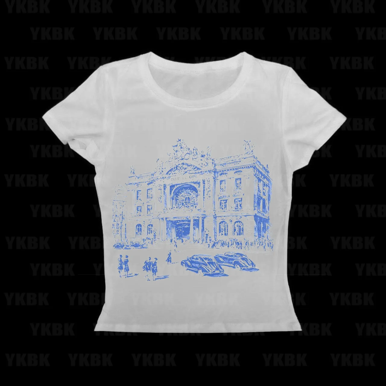 

Chinses Scenery Print Streetwear Harajuku Corset Top Clothes High Street white Elegant Cropped Tops Women INS Girl
