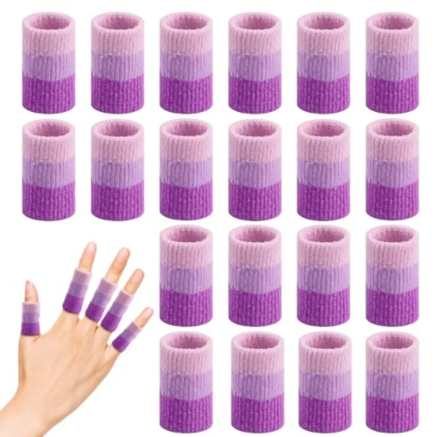 

20PCS Crochet Finger Guard, 3.9-Inch Finger Covers Compression Crochet Finger Sleeves for Knitting Finger Protector, Breathable