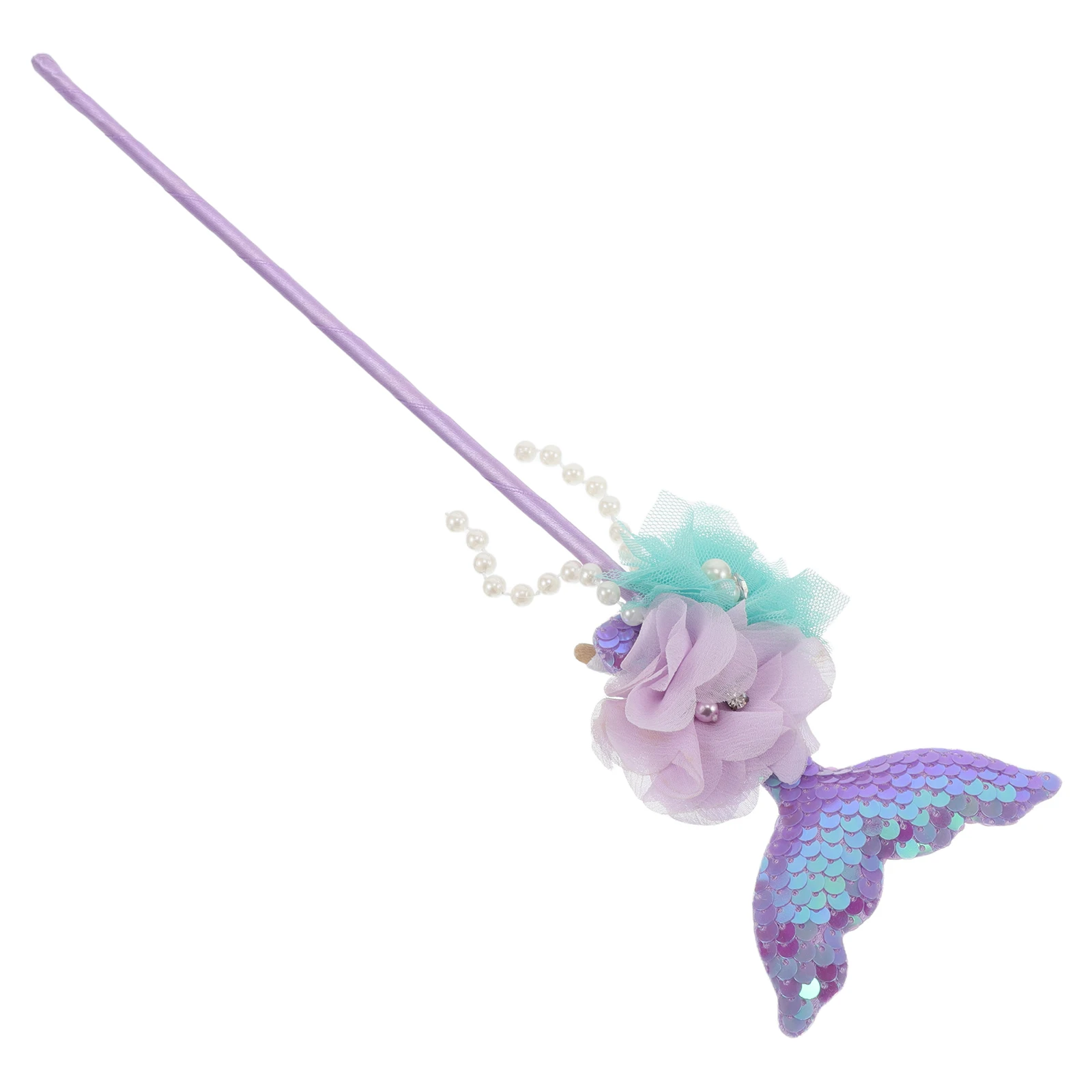 Nette Cartoon Fischschwanz Zauberstab Kinder Fee Meerjungfrau Prinzessin Holz Stoff Kunststoff Zubehör Party Dekorative Stick Bühne