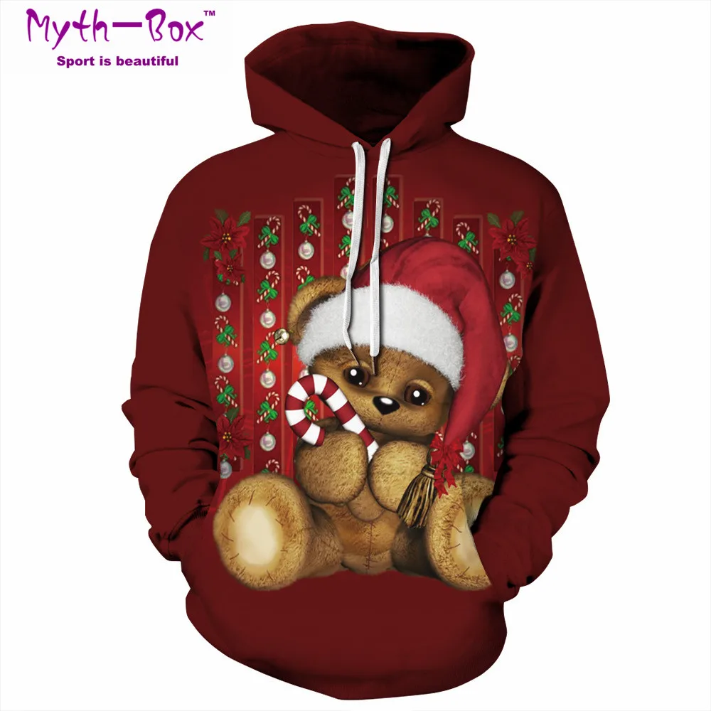 Women/Men Hoodie Sweatshirt Christmas Hoodies Women Santa Print Sportwear Sport Hooded Sweater Autumn Winter Streetwear Pullover