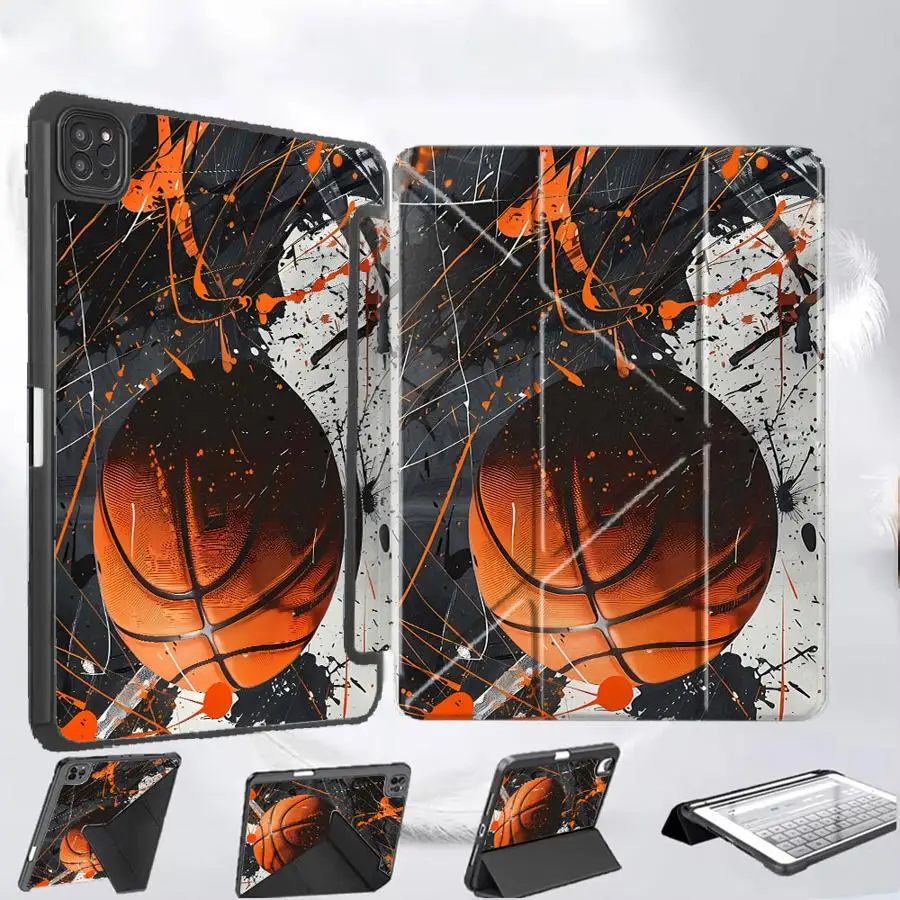 

Holder Cover Tablet Case For iPad Mini 6 7 Pro 2025 Air 4 5 M3 M2 M4 11inch Pro 11th 10th 9th 8th 7th 12.9inch Orange Black