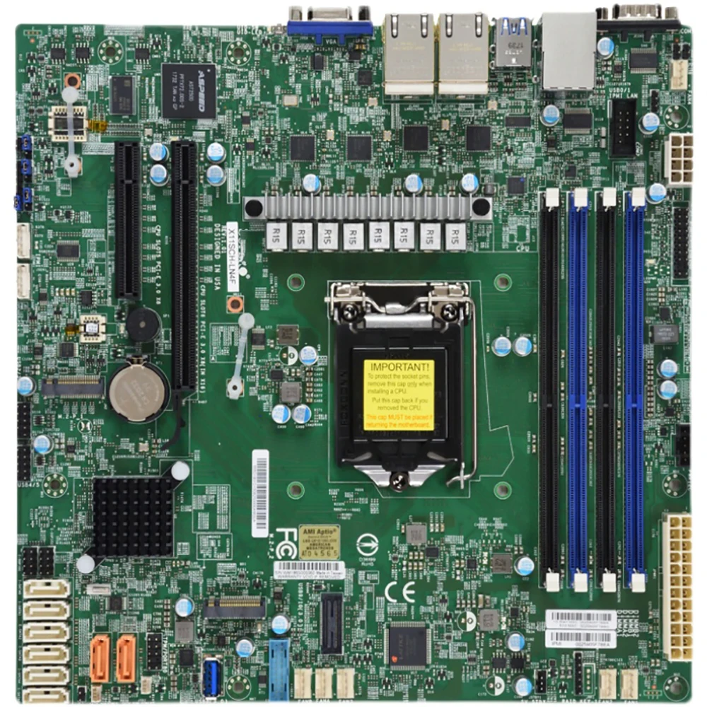 For Supermicro Motherboard Single Server E-2100 E-2200 C246 SATA3 (6Gbps) LGA-1151 X11SCH-LN4F