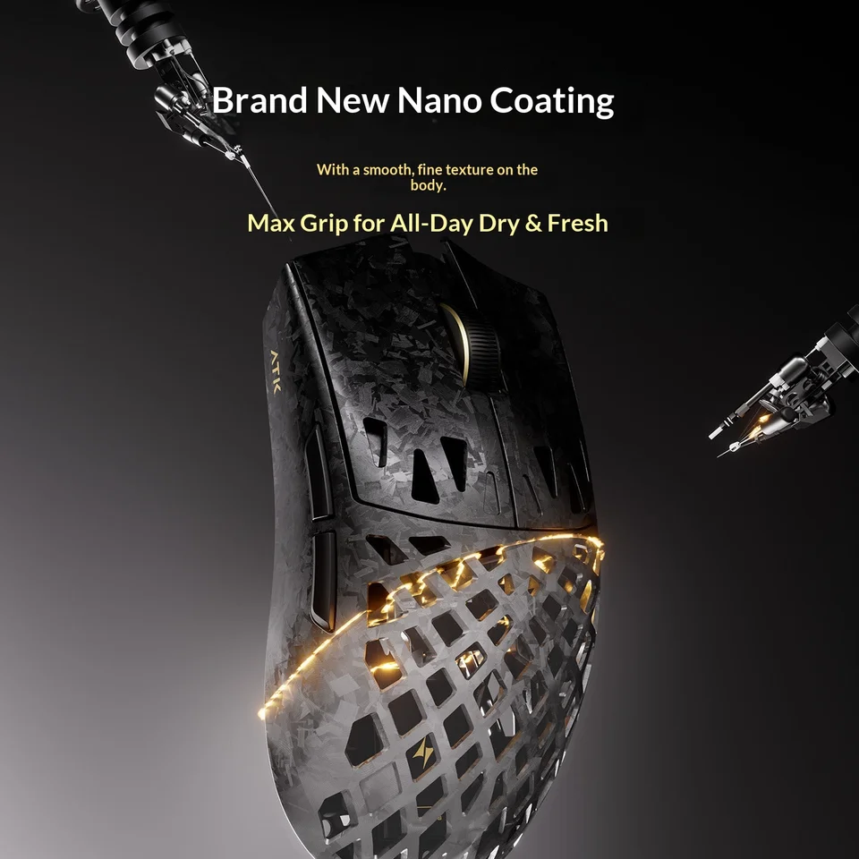ATK GEAR GHOST Wireless Gaming Mouse 48g Carbon Fiber Hollow-Out