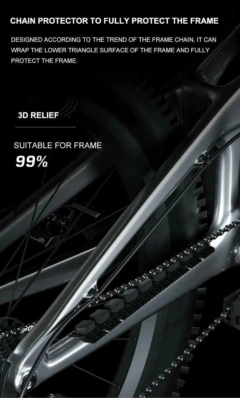 ENLEE 3D MTB Rennrad Silikon Kette Fahrrad Rahmen Wachen Selbstklebende Fahrrad Rahmen Abdeckung Schutz Für Scratch Zubehör – Detail 2