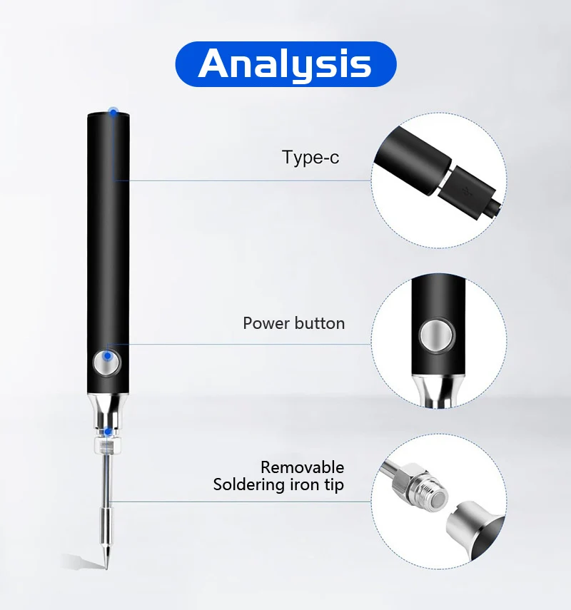 เครื่องเชื่อมชาร์จไร้สาย, ชุดเครื่องเชื่อม USB 5V และ 8W, แบตเตอรี่ลิเธียมชาร์จเร็ว, ซ่อมเชื่อมแบบพกพา
