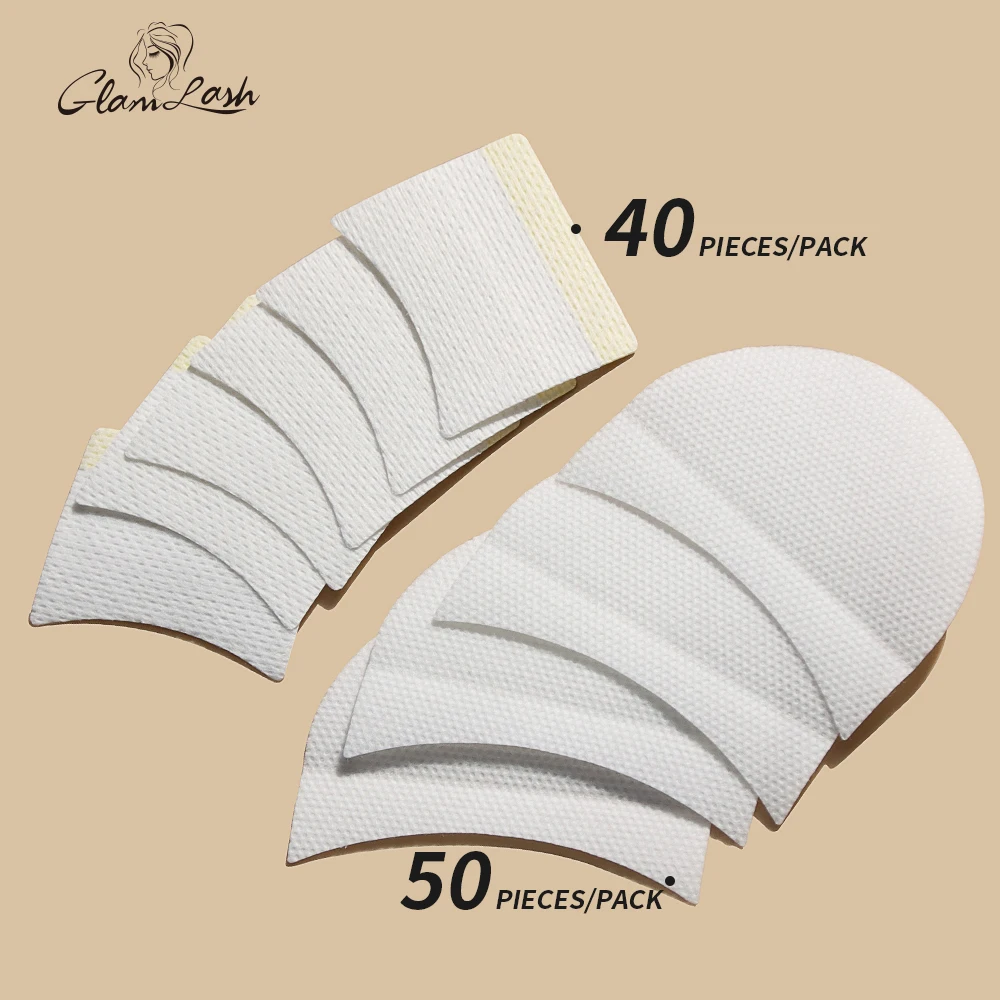 GLAMLASH 40Pcs Disposable Cotton Eyelashes Patch Sticker For Removing Eye Pads Patch Eyelash Extension Female Makeup Tools