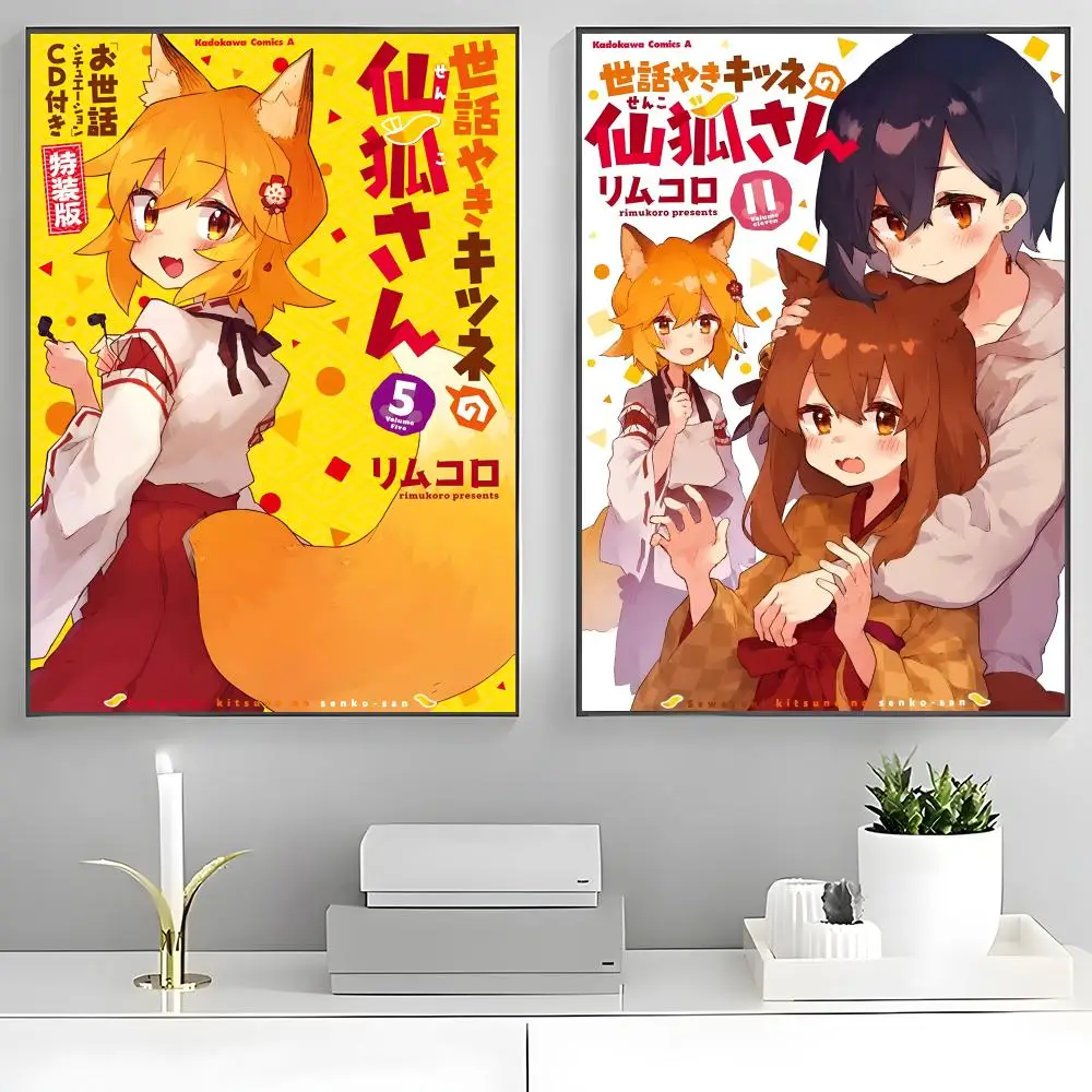 Anime The Helpful Fox Senko-san Poster Poster Stickers Painting Mural HD Wall Decals for Bedroom Living Room Home Self-Adhesive