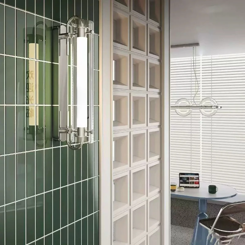 Modern minimalist Bauhaus long strip wall lamp, shop sign, door lettering, headlight, corridor, mirror, front wall lamp