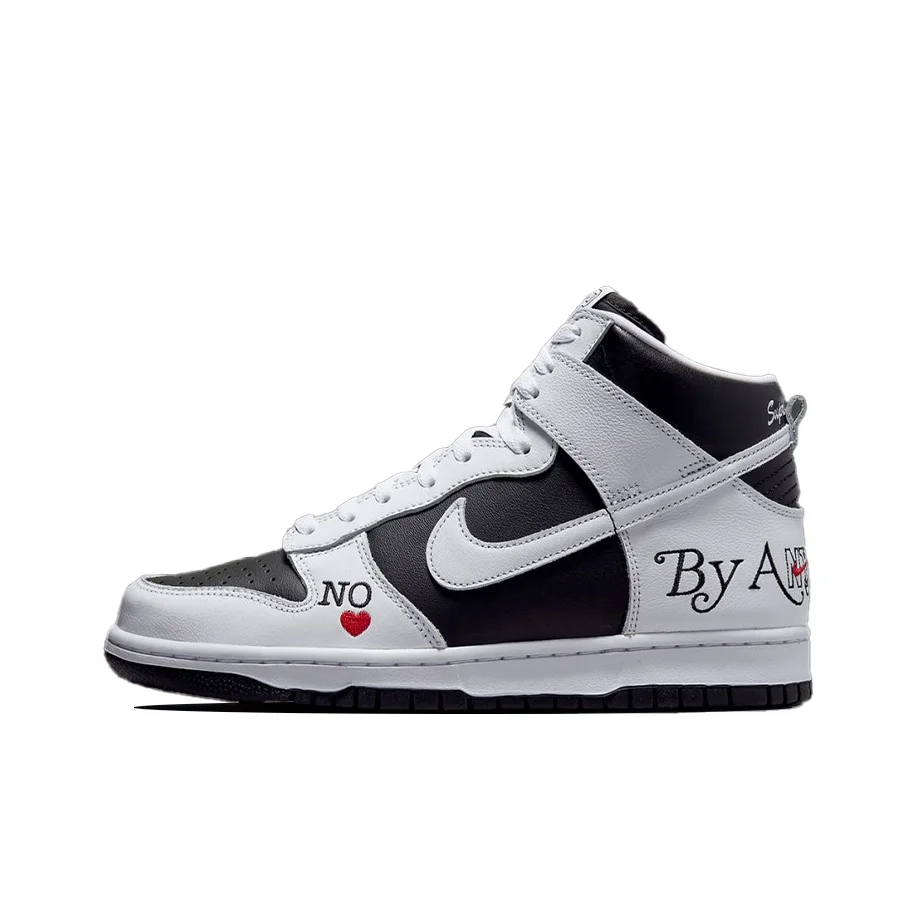 Supreme X Nike Dunk Skateboard Shoes Unisex High Top Black/White DN3741-002