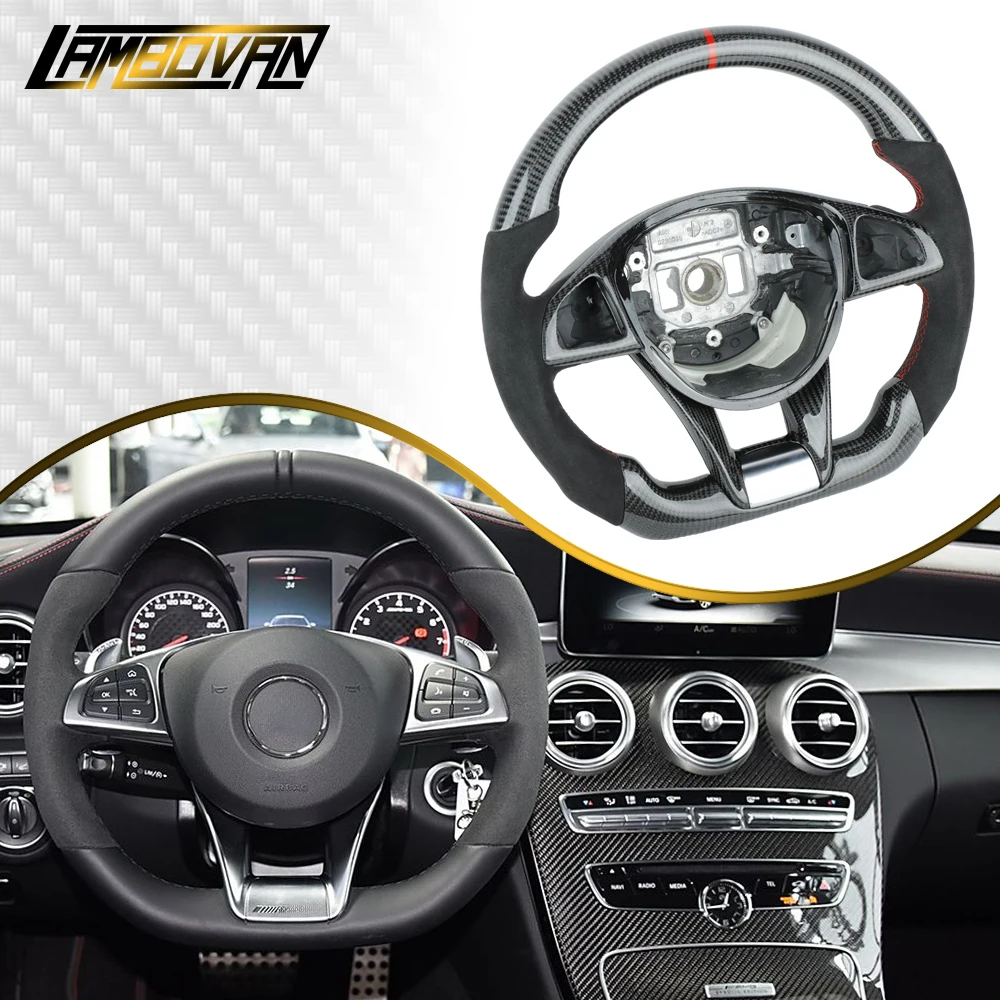 

Carbon Fiber Steering Wheel for Mercedes Benz AMG GLC63 GLE63 GLB35 GLA45 GLS63 GLC43 GLE53 GLA35 X253 X254 W166 V167 H247 S