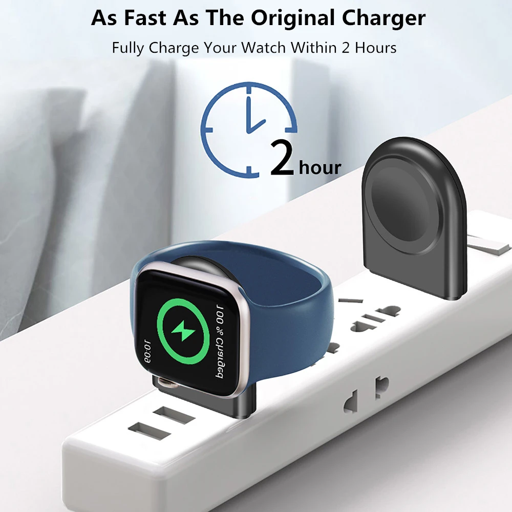 Portable Magnetic Wireless Charger For iWatch 9 8 7 6 SE 5 4 Fast Charging Dock Station USB Type C Cable for Apple Watch Series