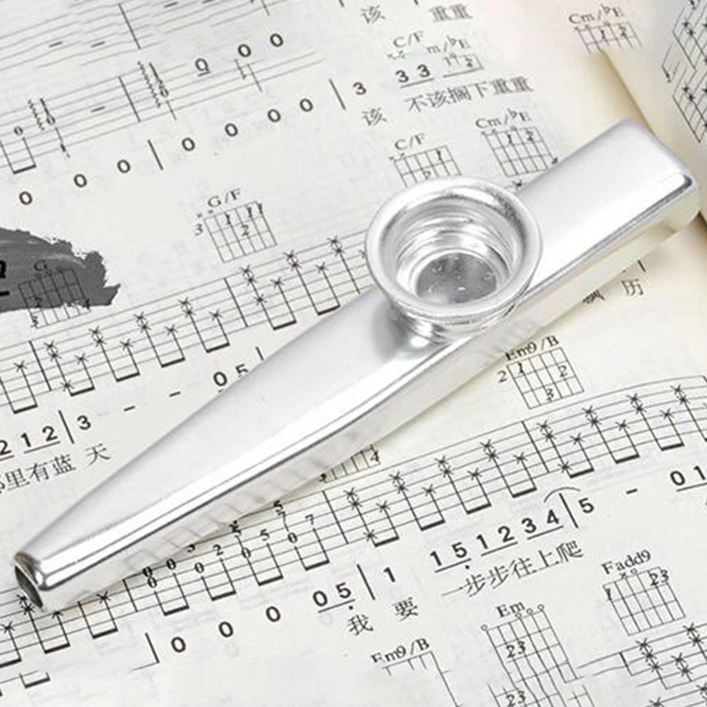 Flauta portátil Kazoo de Metal, instrumento de viento de madera para principiantes, regalo para amantes de la música