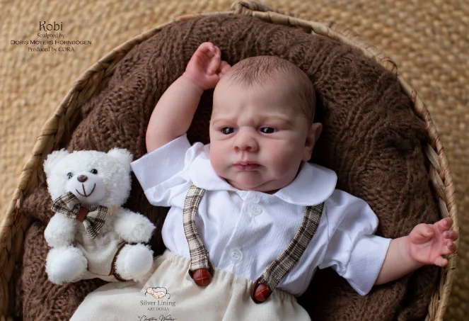 Kobi Hand-Draw Hair Reborn Vinyl Doll Kit by Doris Moyers Hornbogen 19