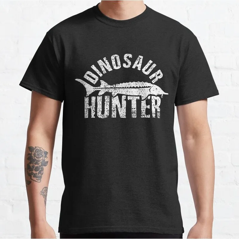 sturgeon Fly Fishing Angler T-Shirt Retro Fisherman Graphic Tee Unisex 100% Cotton Print Short Sleeve Outdoor Hobby Casual Tops