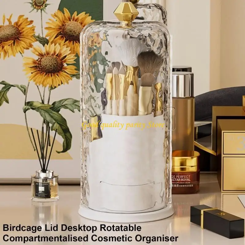 M4YA Desktop Cepillo maquillaje Organizadores cepillo maquillaje giratorio para mujer