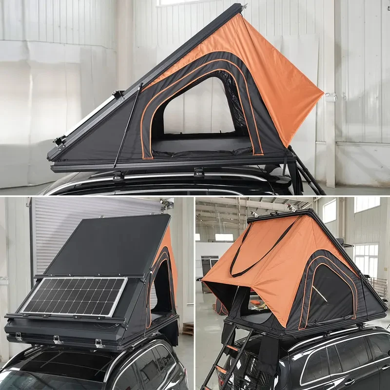 

Triangular Aluminum Hard Shell Rooftop Tent, Waterproof Design with Roof Rack, Customizable for Vehicle Camping
