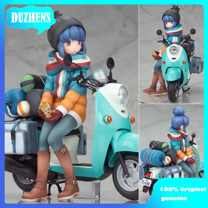 

100% Original:Anime Yuru Camp Shima Rin motorcycle 15cm PVC Action Figure Anime Figure Model Toys Figure Collection Doll Gift