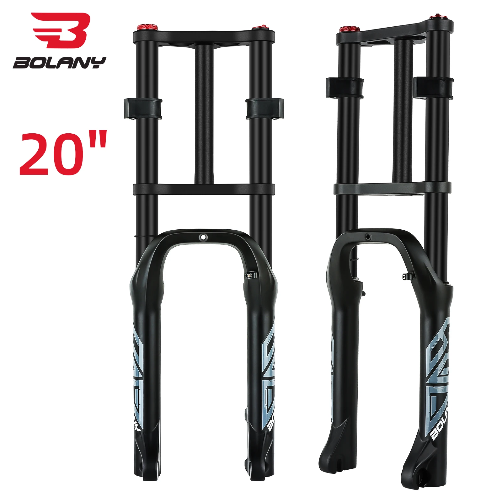 BOLANY Fiets Sneeuw Voorvork 20 inch 26 inch 4.0 Band MTB Fiets Vork 110mm Reizen Dubbele Schouder luchtvervoer voor E-Bike