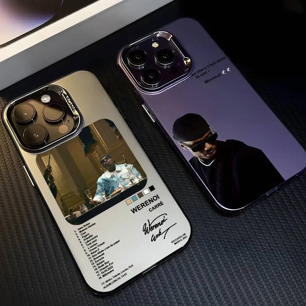 W-Werenoi Diamant Noir COOL Funda de teléfono para IPhone 17 16 15 14 13 12 11 Plus Pro Max Multicolor Aurora láser a prueba de golpes Funda Cov