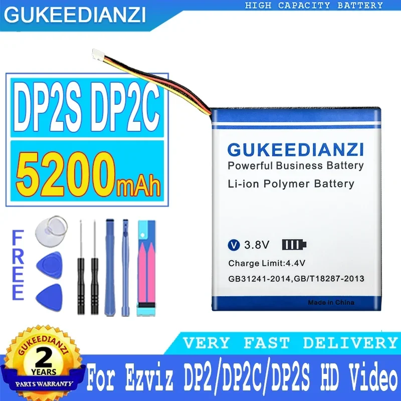 Bateria GUKEEDIANZI de 5000mAh/5500mAh para HIKVISION Ezviz DP2S HD BL-BC-01 C3A BL3602 BL3601 CS-DP1-4A1WPFBSR-B DP1 DP1S DP1C DP2C