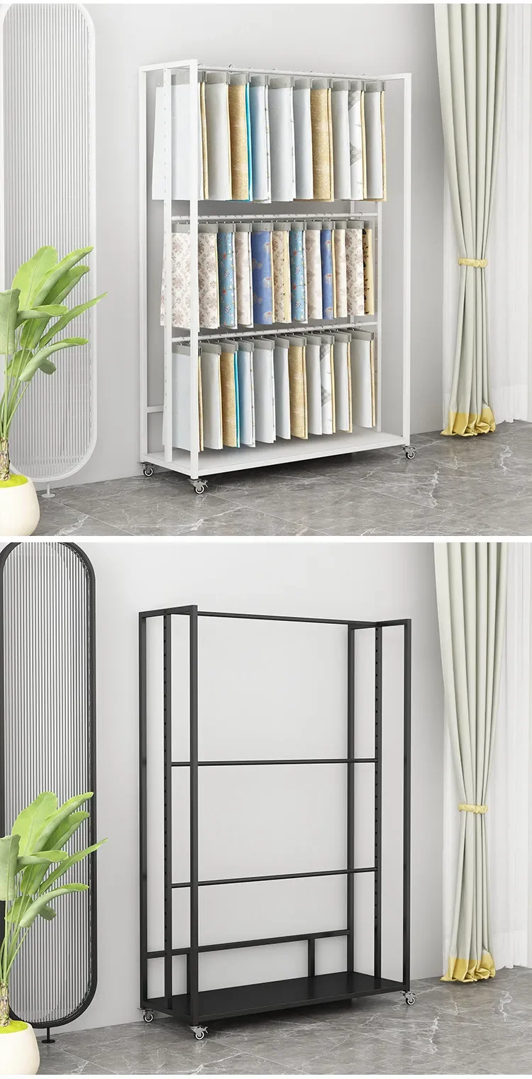 

IronworkHome Textile Store Fabric Sample Display Shelf Double-sided Fabric Sample Display Shelf Leather Curtain Elevator Display