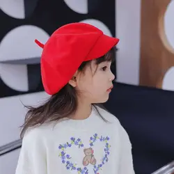 Boina de lana suave para bebé, gorro coreano cálido para niño y niña