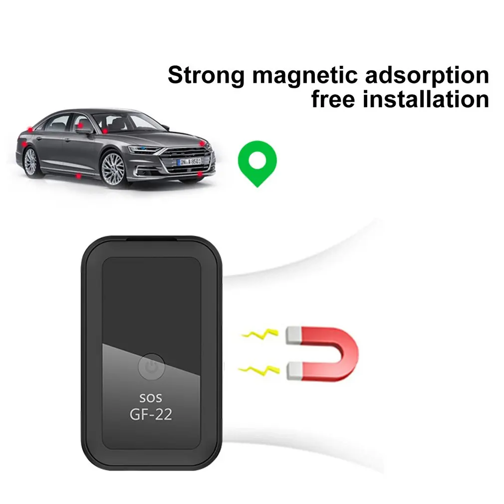 GF22 Car Tracker Mini localizzatore GPS per auto magnetico dispositivo di localizzazione di registrazione Anti-smarrimento con controllo vocale Wifi LBS Dropshipping