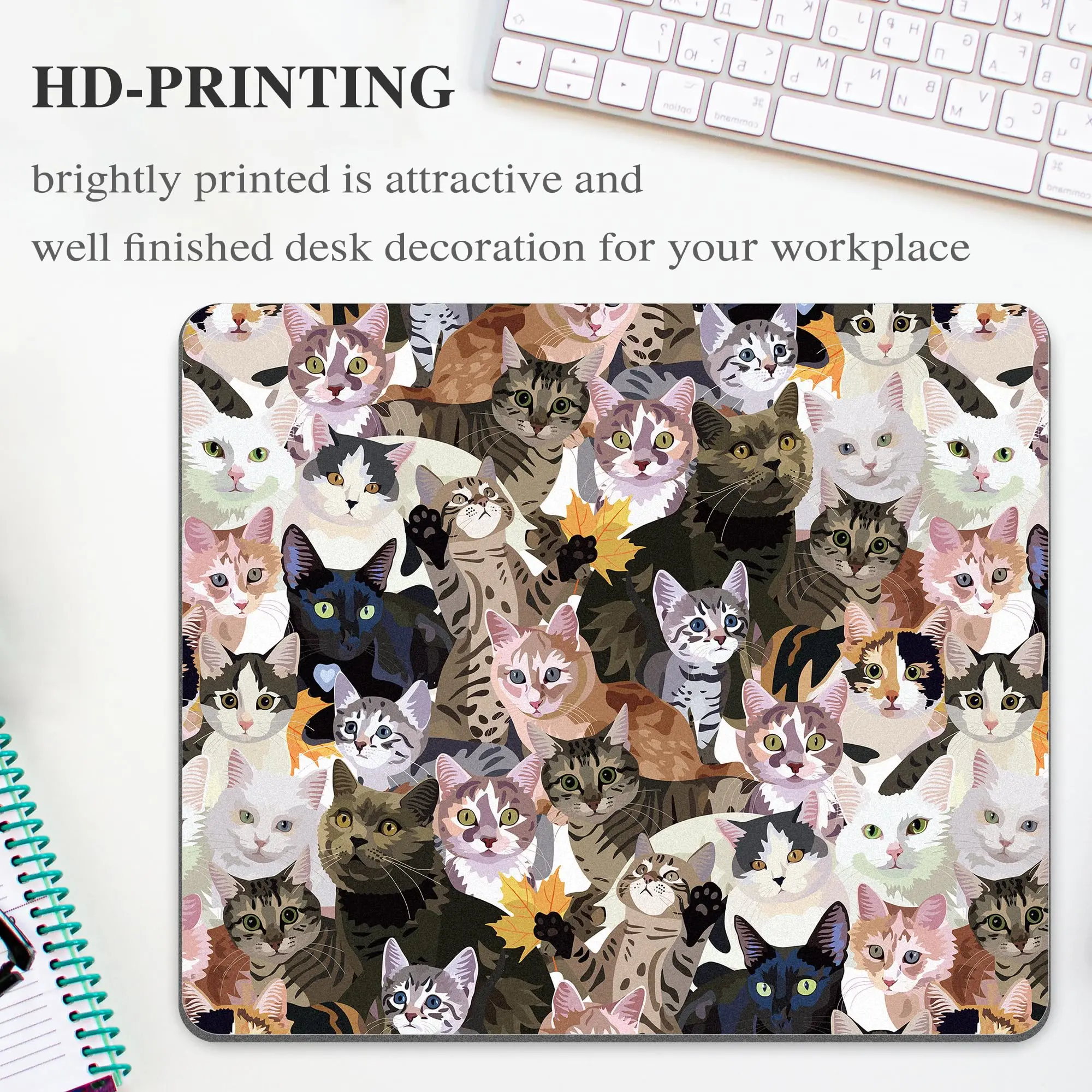 High Quality Cute Cat Portrait Printing Gaming Mousepad Gamer Mouse Mat Keyboard Mats Desk Pad Mousepads 22x18cm For Computer