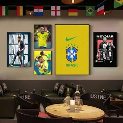 1PC N-Neymar Poster Self-adhesive Art Waterproof Paper Sticker Coffee House Bar Room Wall Decor