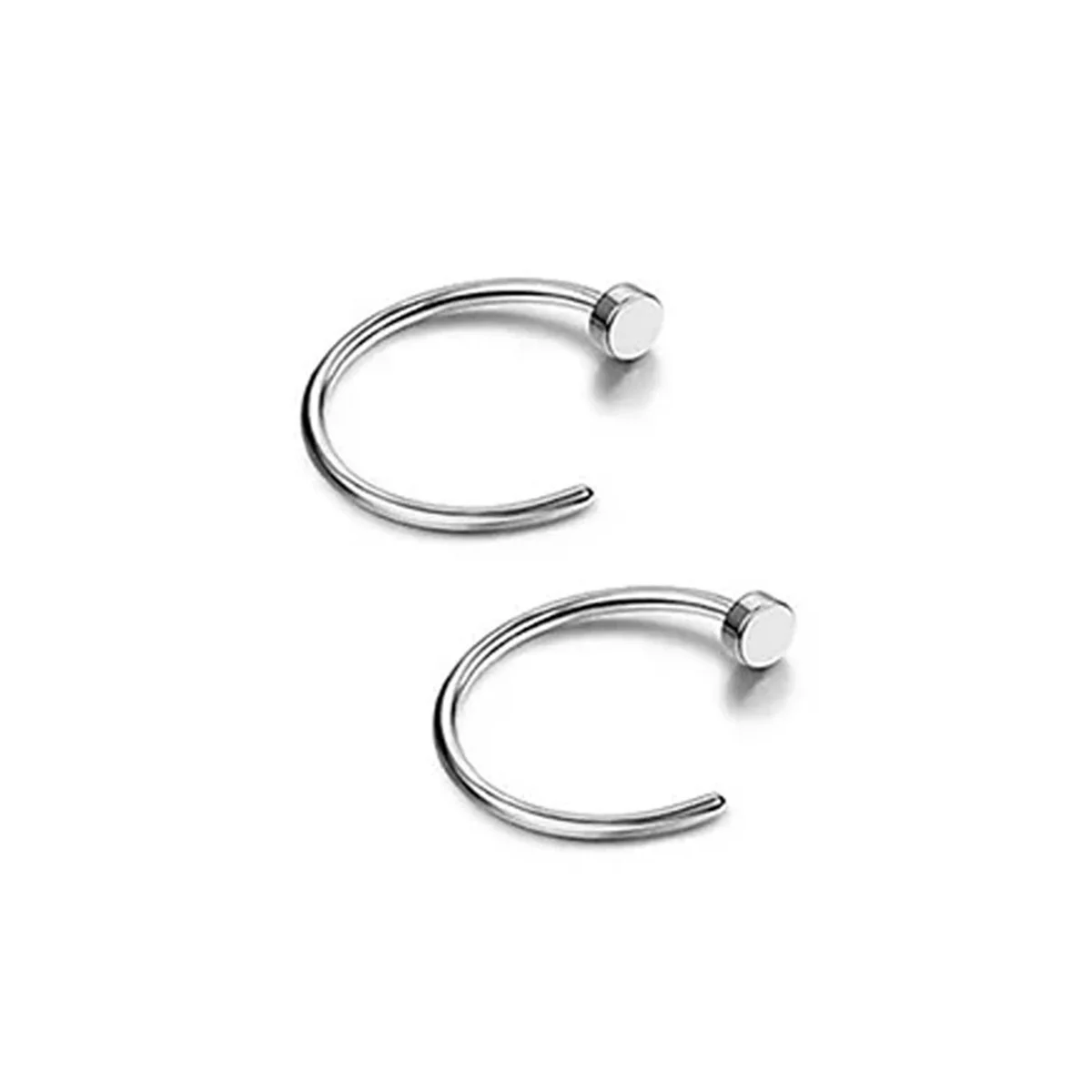 2 pezzi 20G anelli al naso finti per donna uomo acciaio inossidabile 316L Clip a forma di C su anelli per labbra anello Labret Piercing al naso