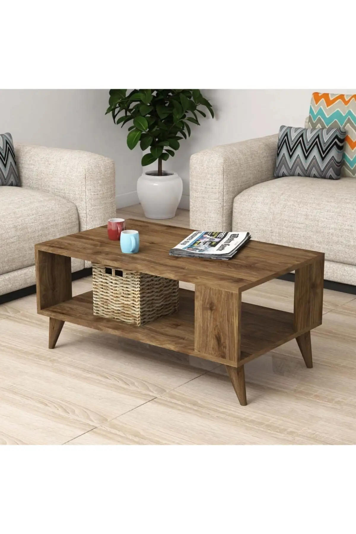 City Coffee Table brown living room furniture home decoration interior design chipboard wooden sofa set furniture