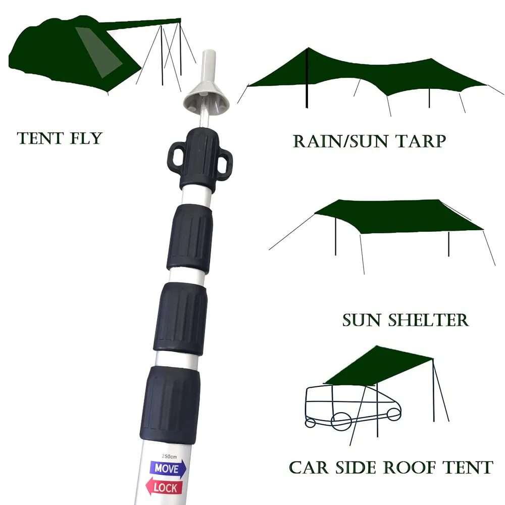 

Telescoping Tent Rods 100 Inch Aluminum Camping Awning Poles Canopy Support Rods Outdoor Camping Equipment Tent Accessories