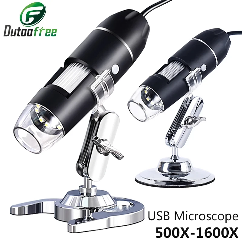 

USB Digital Microscope Camera Portable Electron 500X/1000X/1600X For Soldering With 8 LED Magnifier Mobile Phone Repairing