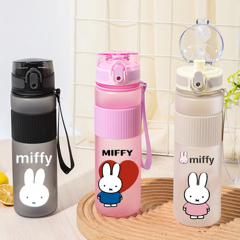 

550ml Miffy Water Bottles Woman Cute Cartoon Drinking Cup Portable Girl High Quality Sport Leak Proof Mug Children Birthday Gift