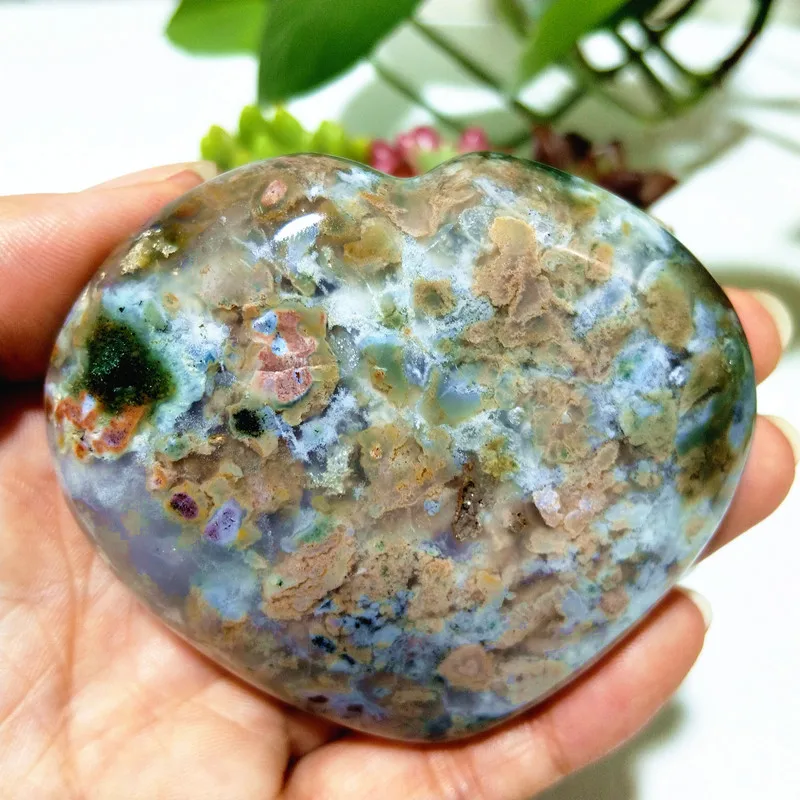 Natural Stone Ocean Jasper Crystals Heart Spiritual Energy Sorcery Meditation Healing Feng Shui Room Decoration