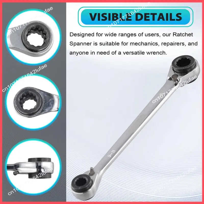 

B52C Ratchet Wrench Double End Ratchet Wrench Four-Purpose Ratchet Wrench Auto Repair Multi-Purpose Wrench