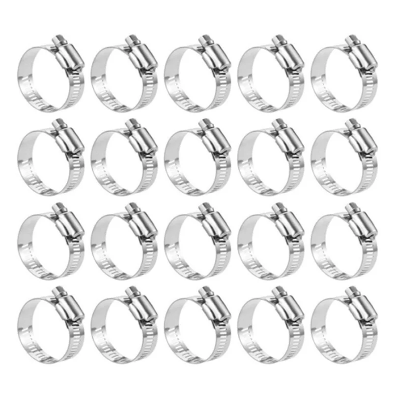 10 Pack Stainless Steel Hose Clamps Worm Gear Drive Hose Clamps Small Clamping Range for Automotive Fuel Line Hose Clamps