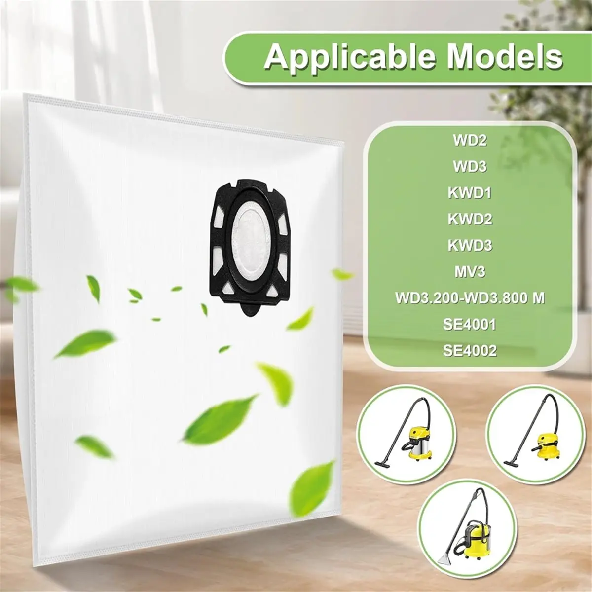 

Новые мешки для пылесосов KFI 357 (2026 г.) для моделей WD2, WD3, KWD1, KWD2, KWD3, MV3, WD3.200 - WD3.800 M, упаковка 15 шт.