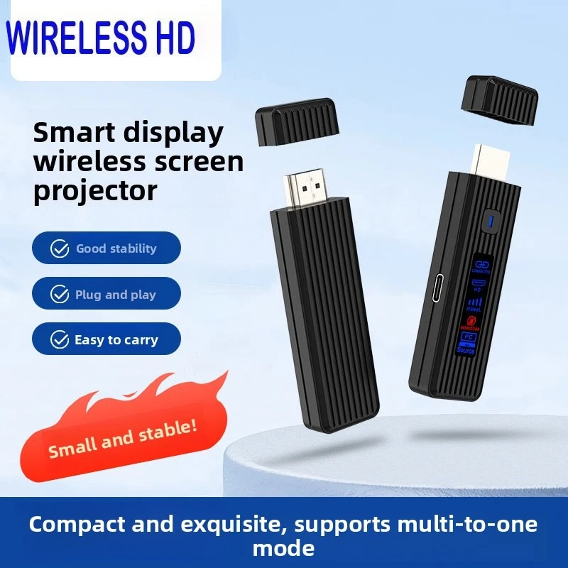 HD-Compatible Video Wireless Transmitter Receiver/Extender 150ft Plug Play Transmit PC/Laptop/TV-Box to TV/Monitor/Projector