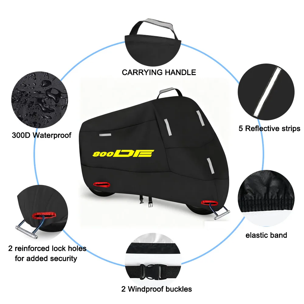 Motorcycle Cover 300D Oxford Waterproof Outdoor Indoor Protective Snow Dust UV Protection for V-STROM 800 DE VStrom 800DE 2024-