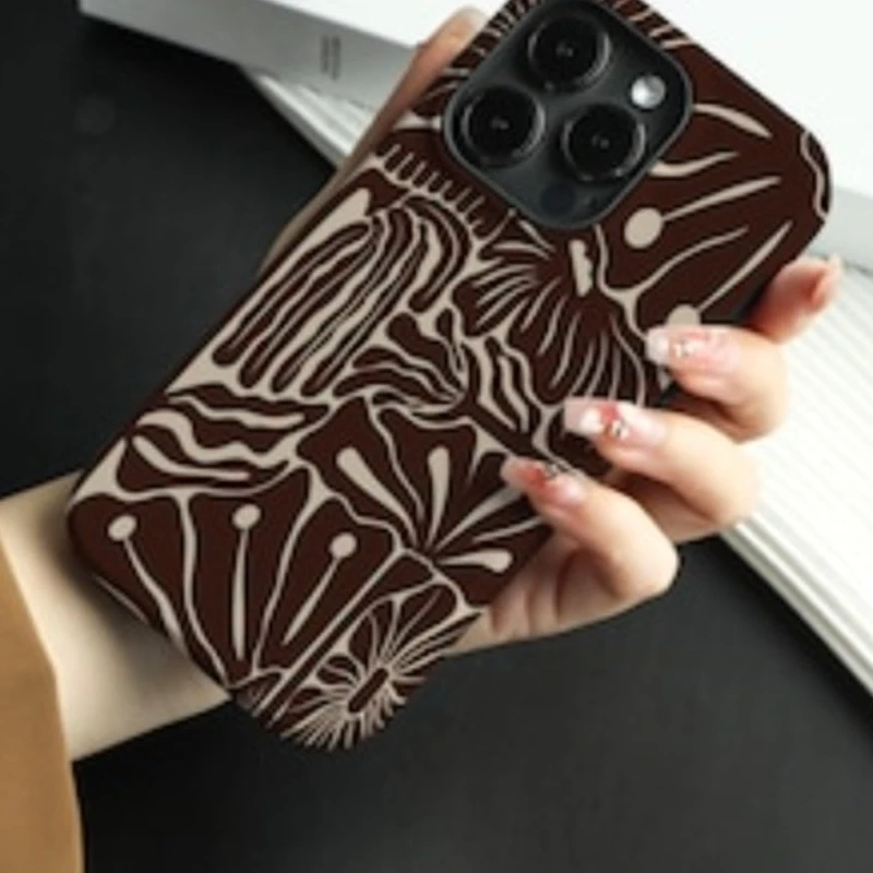 حافظة هاتف مغناطيسية لهاتف آيفون 17 16 15 14 13 12 11 16e Air PRO Plus غطاء مقاوم للصدمات من الأكريليك الصلب على شكل زهور الشوكولاتة #5